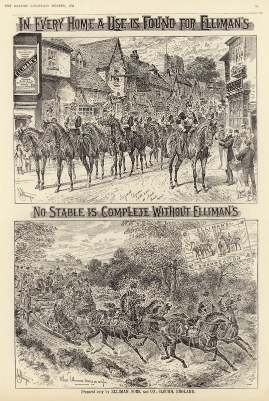 Advertisement for Ellimans Embrocation by English School