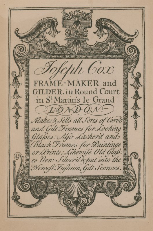 Advertisement for Joseph Cox by English School