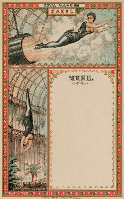 Advertisement for Zazel the Human Cannonball by English School