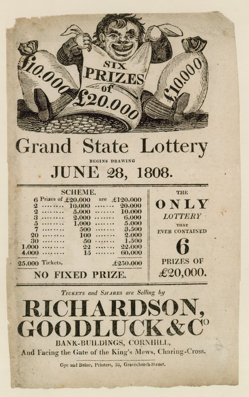 Advertisement for State Lottery by English School