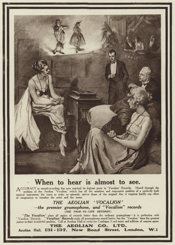 Advertisement for the Aeolian Vocalion gramophone by English School