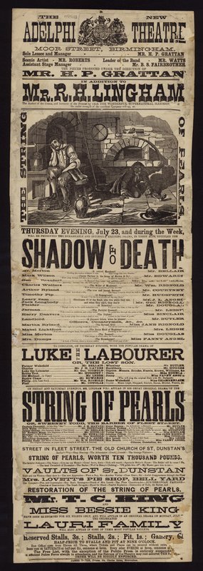 Advertisement for the New Adelphi Theatre by English School