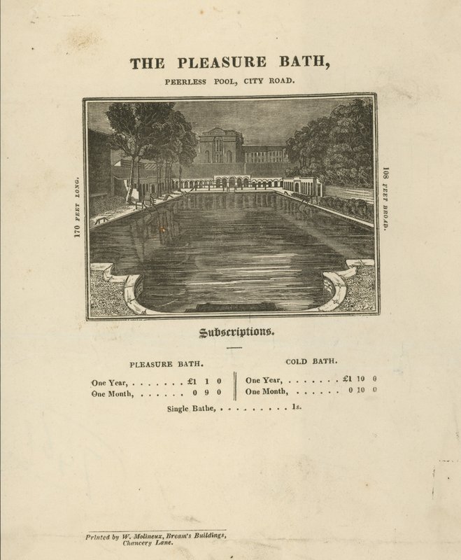 Advertisement for the Pleasure Baths by English School