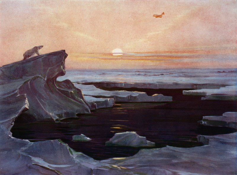 Aeroplane flying above the Arctic by English School