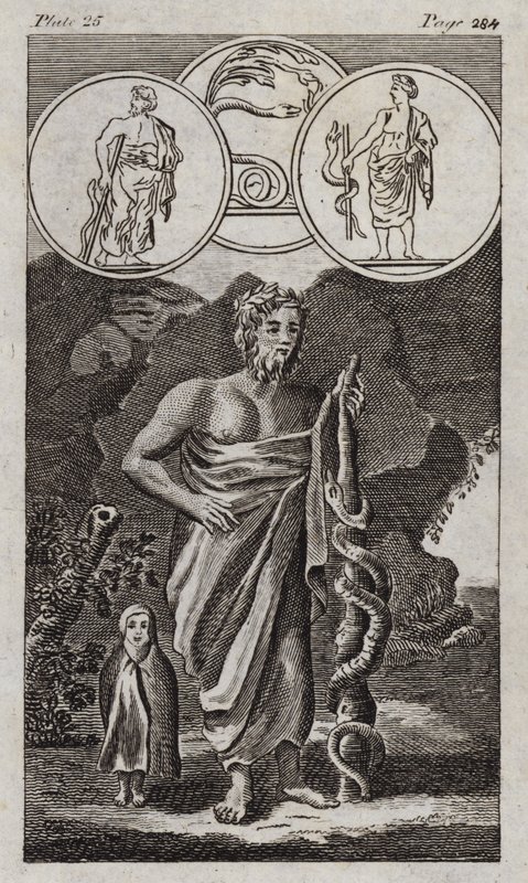 Aesculapius (engraving) by English School
