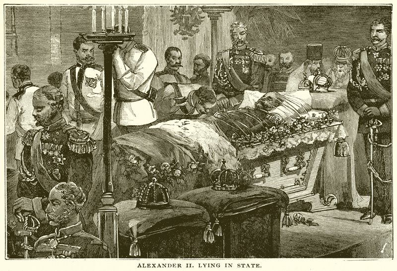 Alexander II lying in State by English School