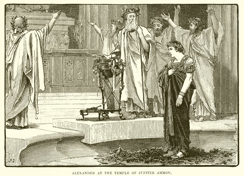 Alexander at the Temple of Jupiter Ammon by English School