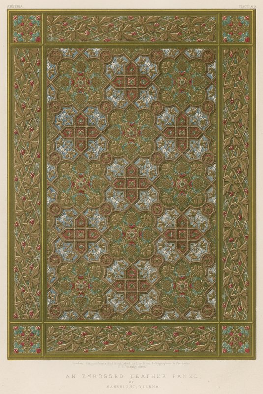An Embossed Leather Panel by English School