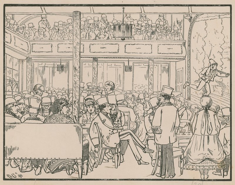 An audience at the music hall by English School