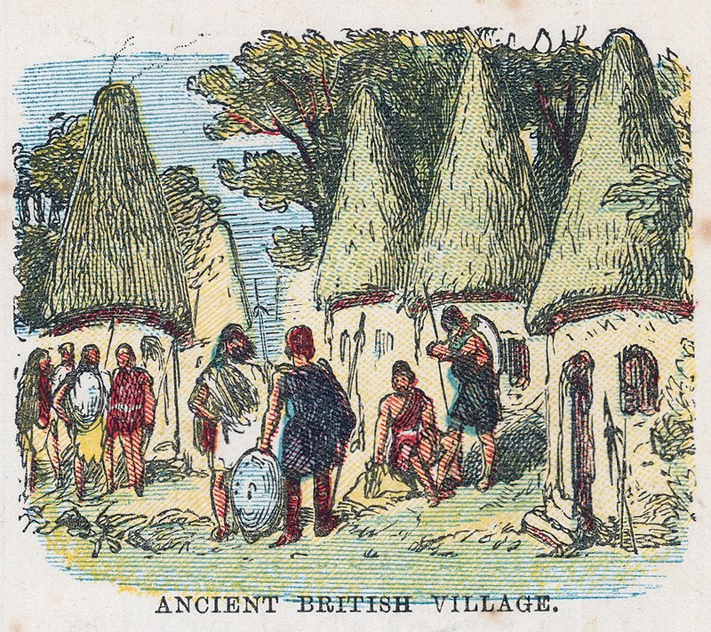 Ancient British Village by English School