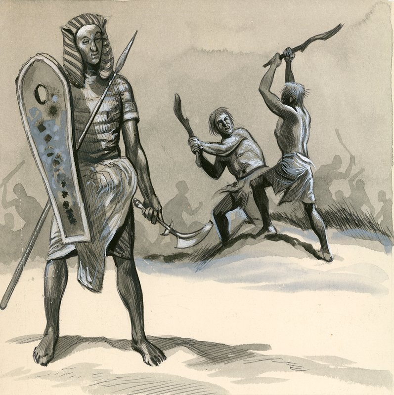 Ancient Egyptian soldiers training by English School