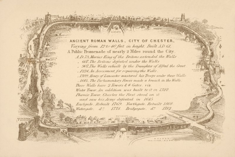 Ancient Roman Walls of Chester by English School