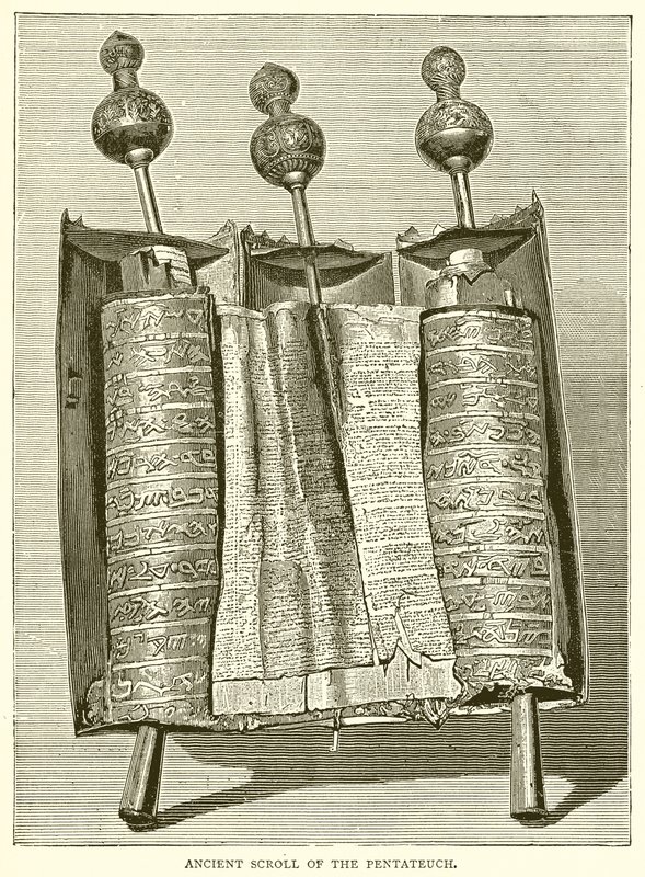 Ancient Scroll of the Pentateuch by English School