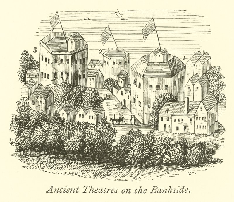 Ancient Theatres on the Bankside by English School
