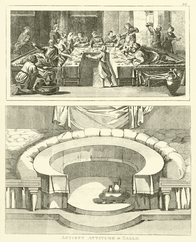 Ancient Attitude at Table by English School