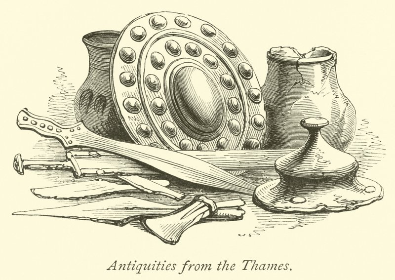 Antiquities from the Thames by English School