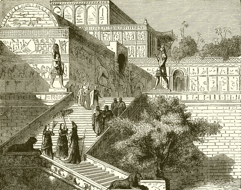 Approach to the Palace at Nineveh by English School