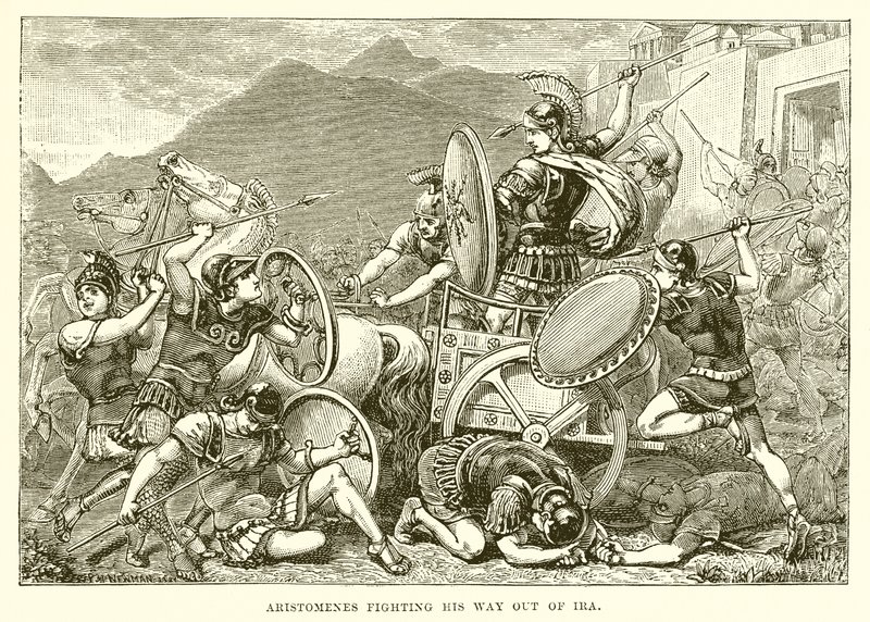 Aristomenes Fighting His Way Out of Ira by English School