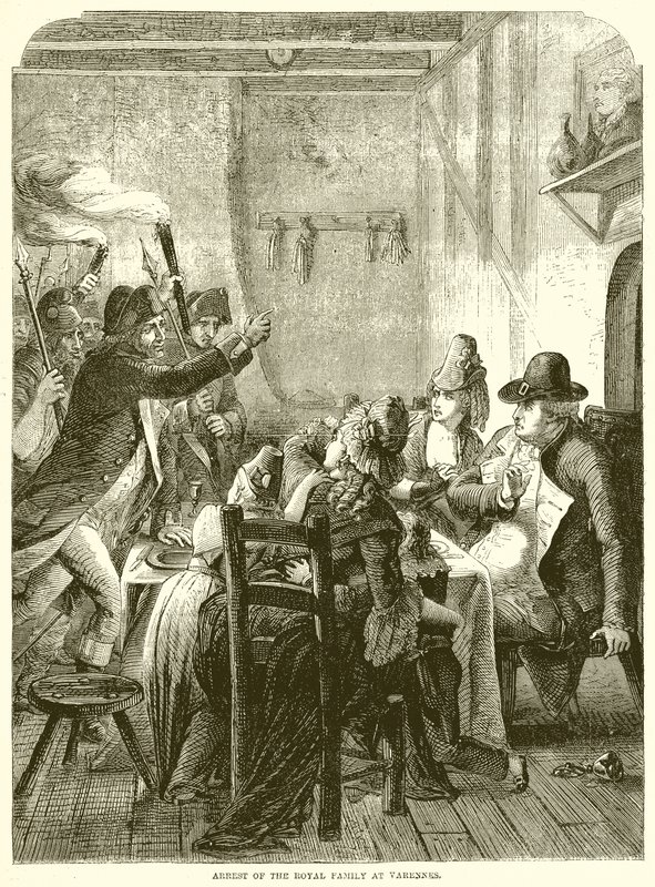 Arrest of the Royal Family at Varennes by English School