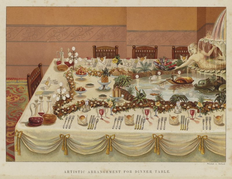 Artistic Arrangement for Dinner Table by English School