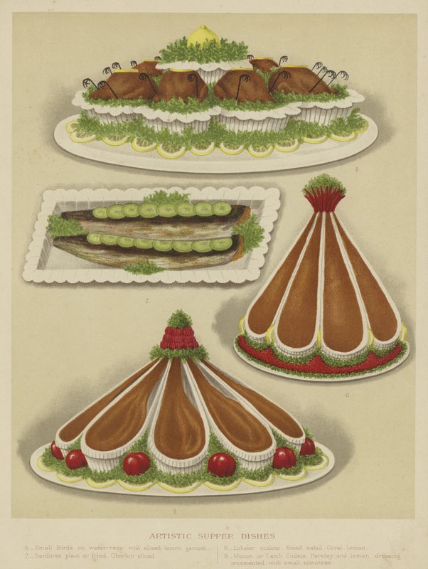 Artistic Supper Dishes by English School