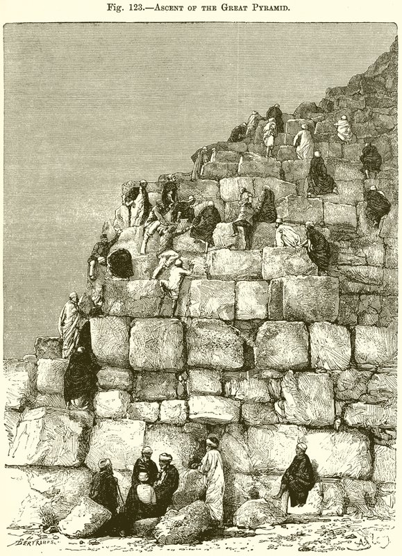 Ascent of the Great Pyramid by English School