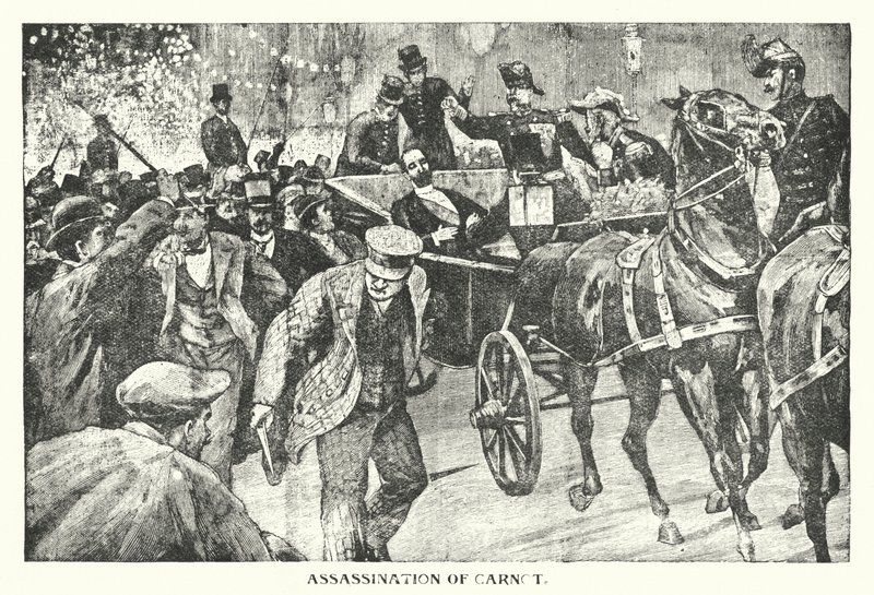 Assassination of Carnot (engraving) by English School