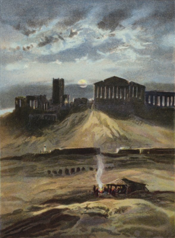 Athens by moonlight by English School
