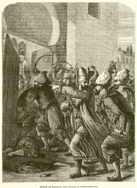 Attack on Seraglio and Palace at Constantinople by English School