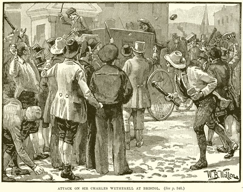 Attack on Sir Charles Wetherell at Bristol by English School