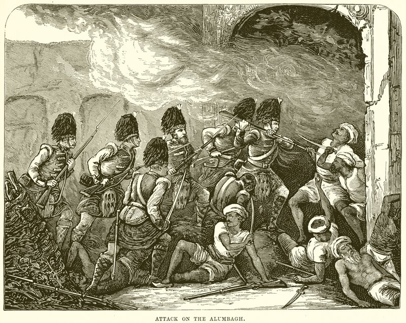 Attack on the Alumbagh by English School