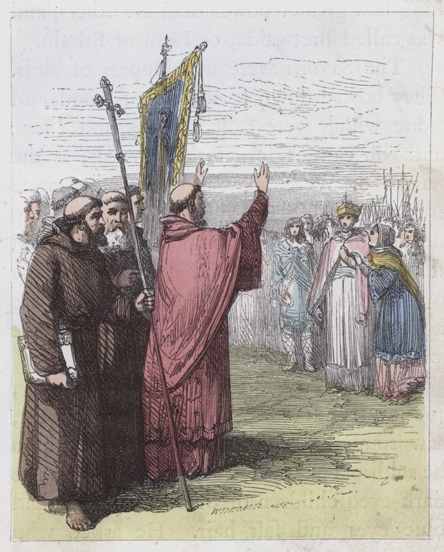 Augustine Preaching before Ethelbert by English School