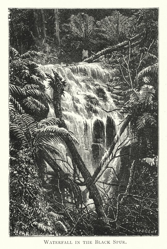 Australia: Waterfall in the Black Spur by English School