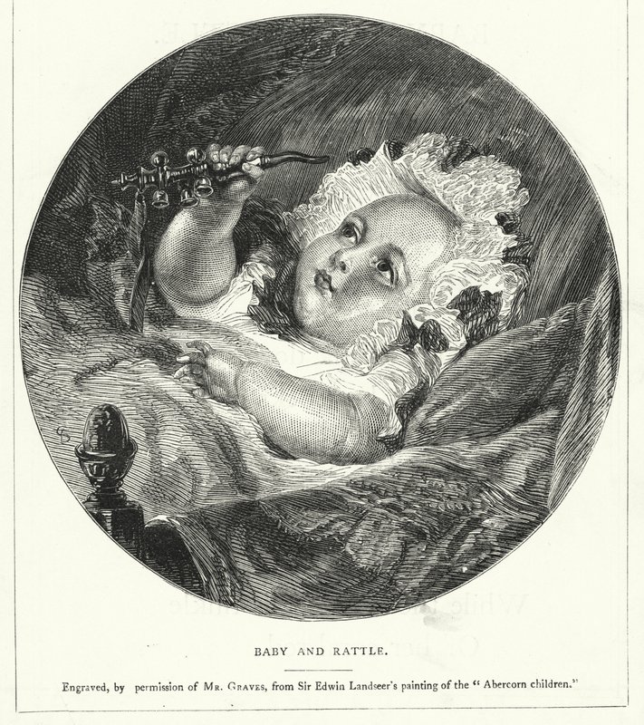 Baby and Rattle by English School