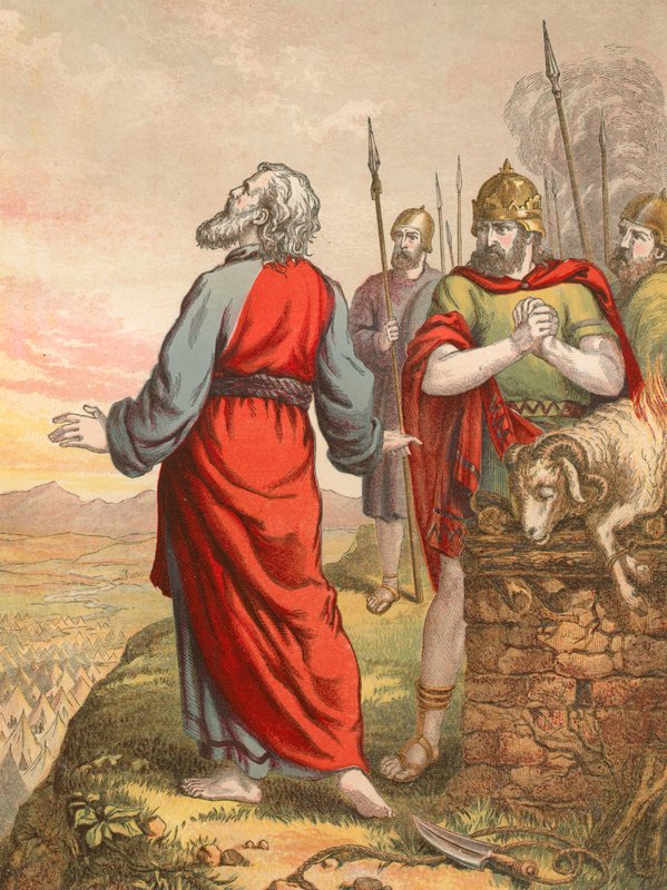 Balaam Blessing the People by English School