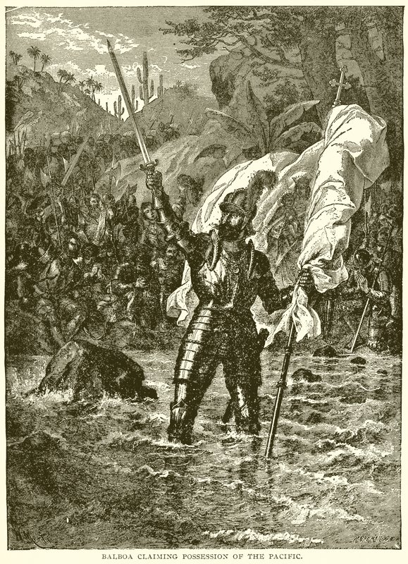 Balboa Claiming Possession of the Pacific by English School