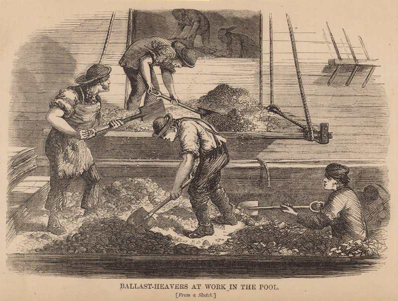 Ballast-Heavers at Work in the Pool by English School