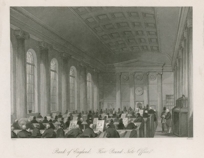 Bank of England, Five Pound Note Office by English School