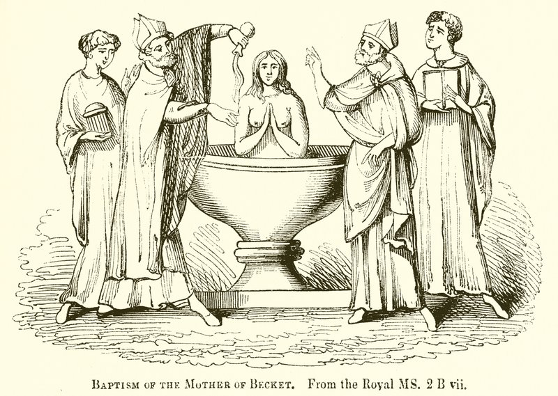 Baptism of the Mother of Becket by English School