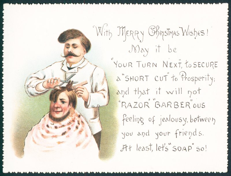 Barber Cutting Hair by English School