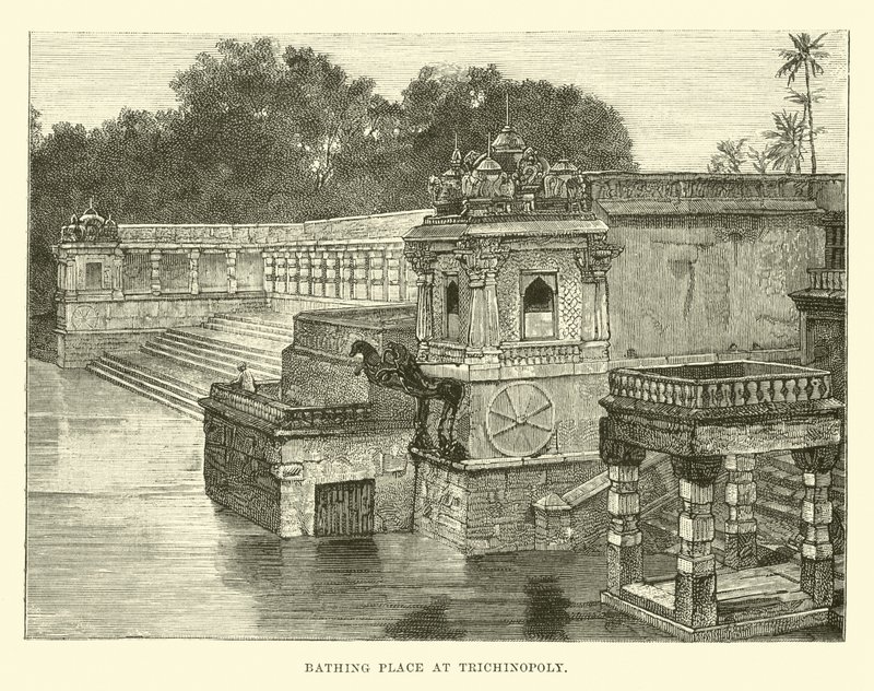 Bathing Place at Trichinopoly by English School