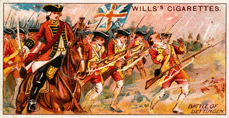 Battle of Dettingen by English School