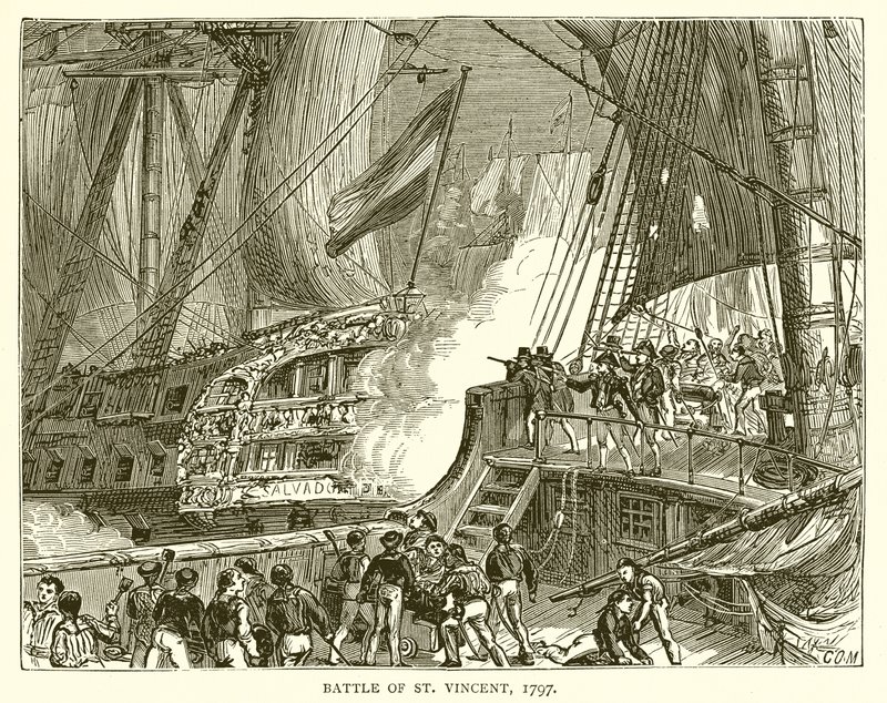 Battle of St. Vincent, 1797 by English School