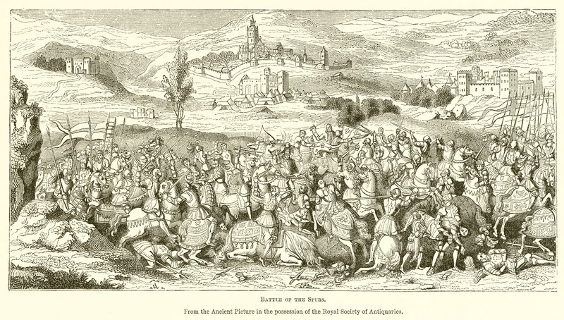 Battle of the Spurs by English School