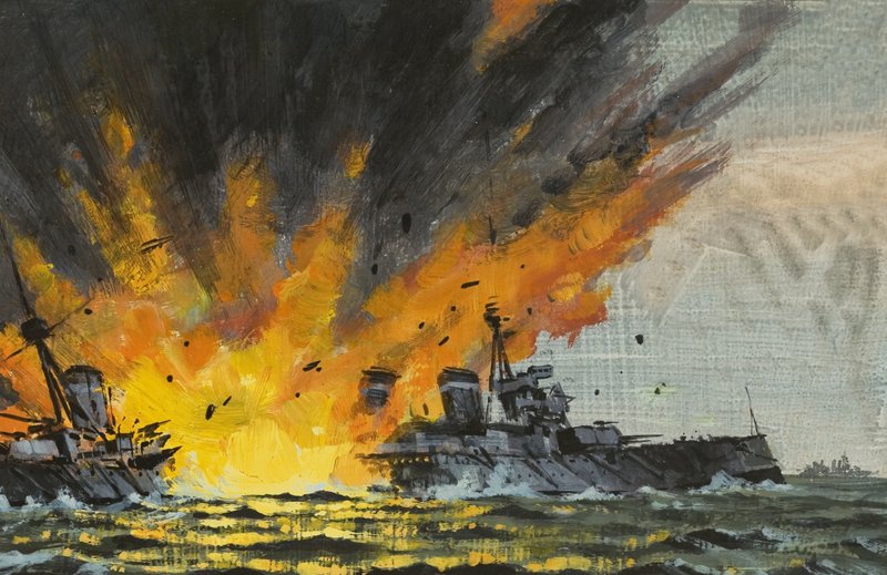 Battleship Being Sunk by English School