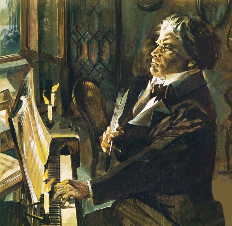 Beethoven at the Piano by English School