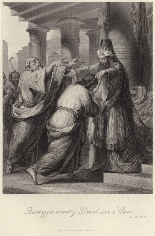 Belshazzar Investing Daniel with a Chain by English School