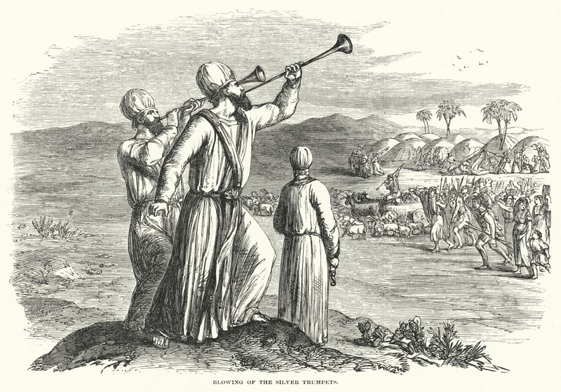 Blowing of the Silver Trumpets by English School