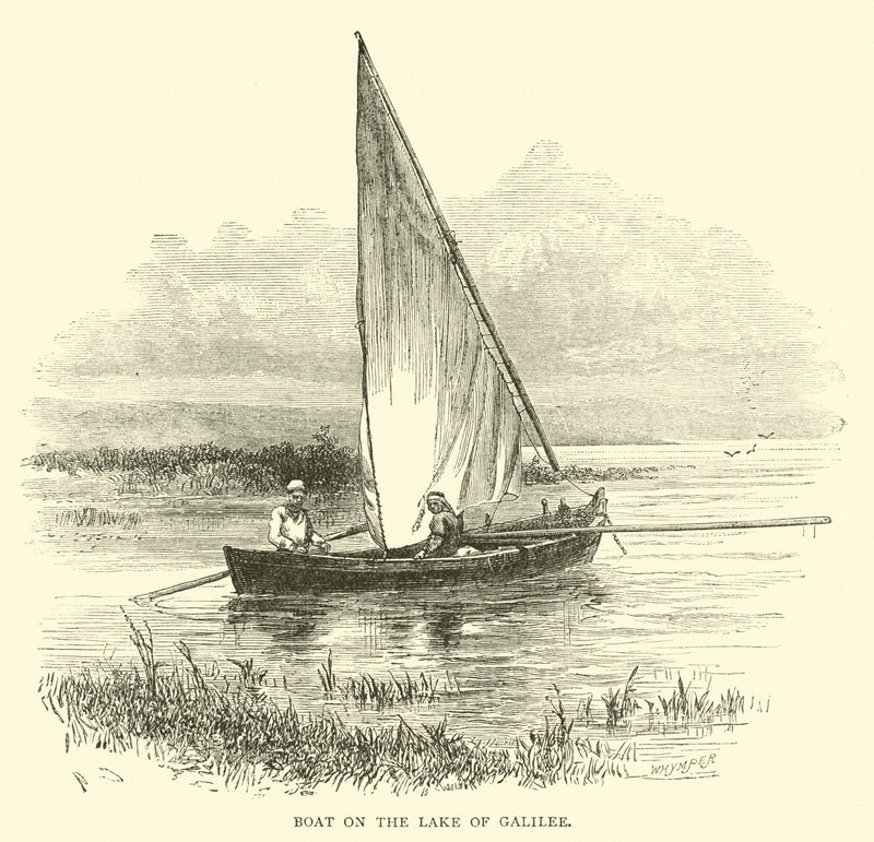 Boat on the Lake of Galilee by English School