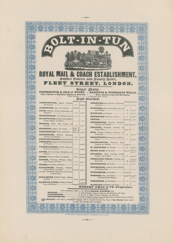 Bolt-in-Tun Royal Mail & Coach Establishment by English School